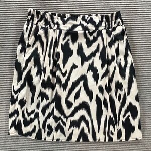 Moonlight Womens Black White Ikat Animal Print Elastic Waist Mini Skirt‎ Size L